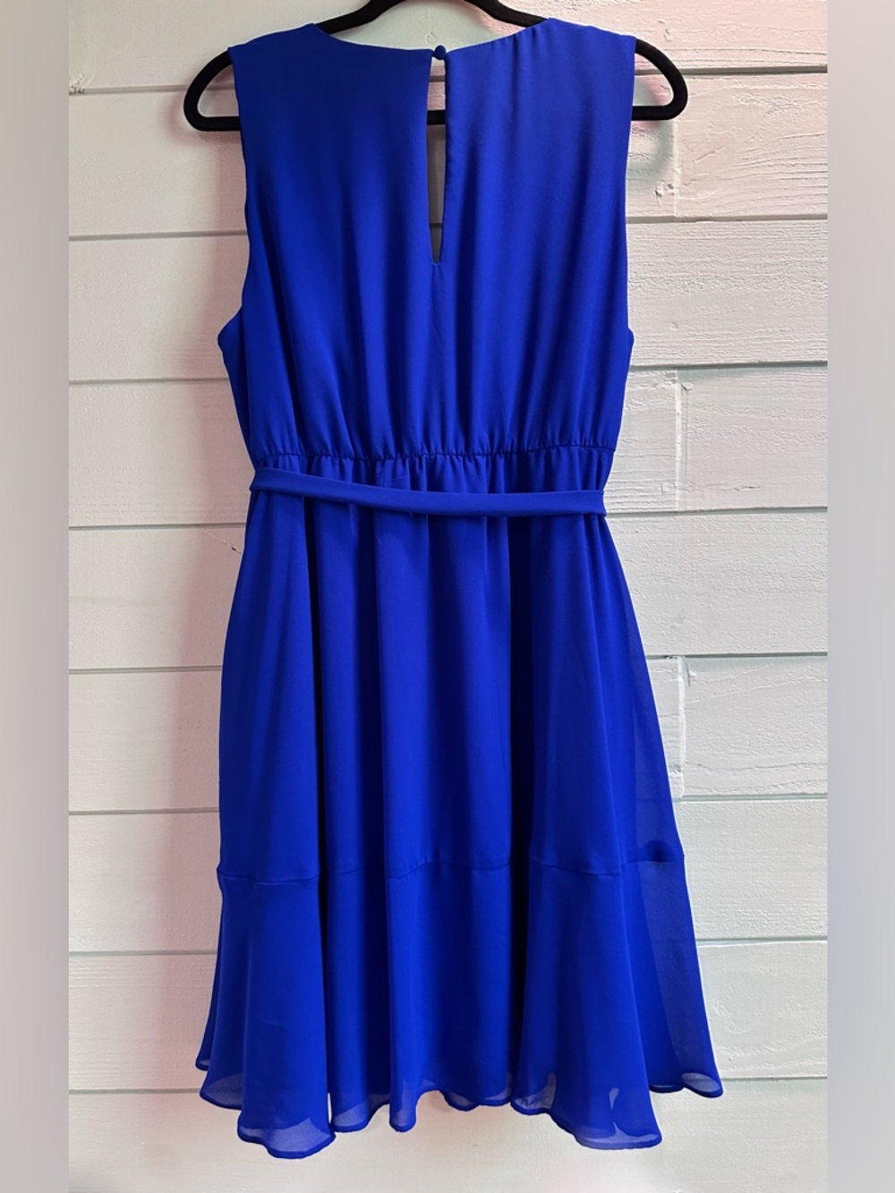 torrid Royal Blue Chiffon Ruffle Wrap Midi Dress - Picture 3 of 7
